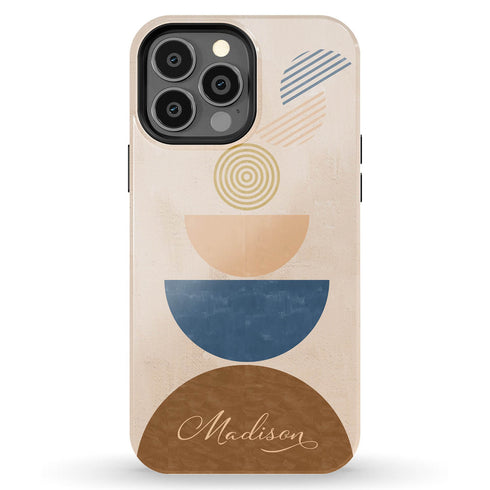 Abstract Shapes Custom Name iPhone Case